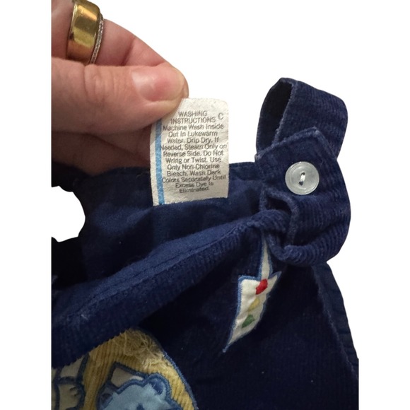 Vintage 70s JC Penney Baby Corduroy Overalls 6–9 Month Blue Car Elephant Dog - Picture 5 of 5